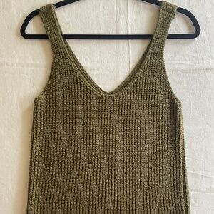 ILLA ILLA  Knit Olive Green Tank Top Size Medium